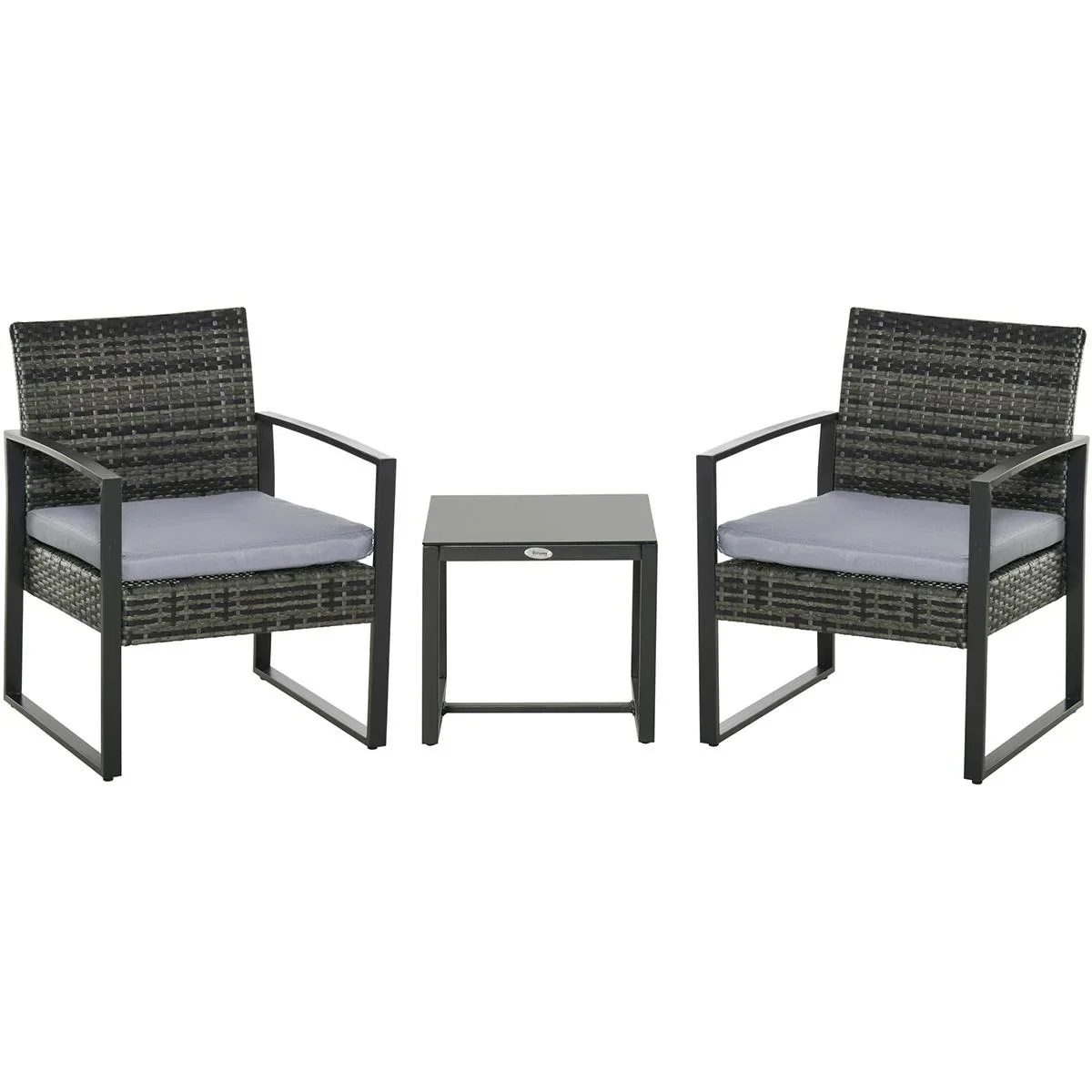 Polyrattan Sitzgruppe als 5-tlg. Set schwarz - 7