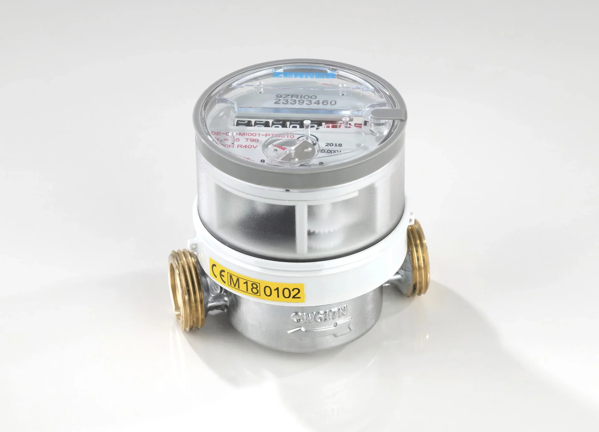 Einstrahl Wohnung Wasserzähler für Warmwasser QN 2,5/ R 3/4"/ 130 mm - 0