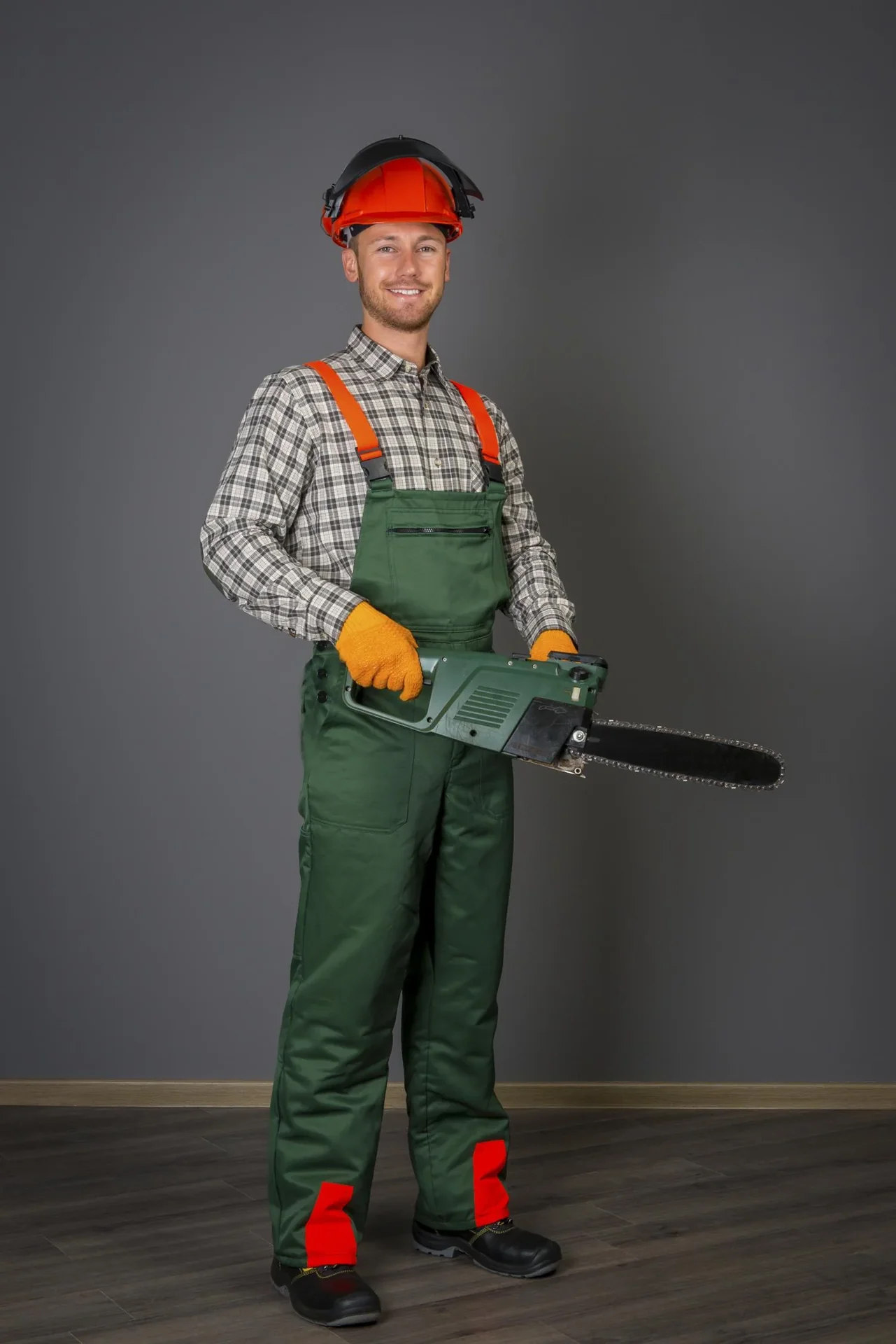 Schnittschutz Sicherheits Starter Set: Hose Gr.48, Helm, Handschuhe - 1