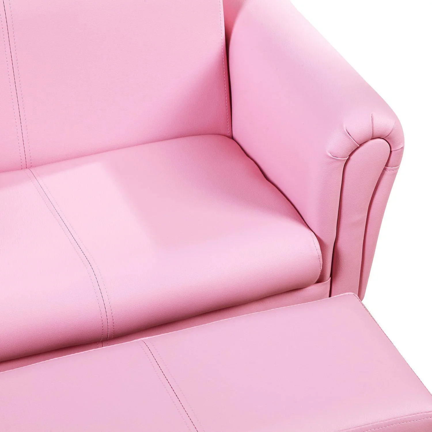 Kindersofa mit Hocker rosa Sessel Kinder Softsofa - 1