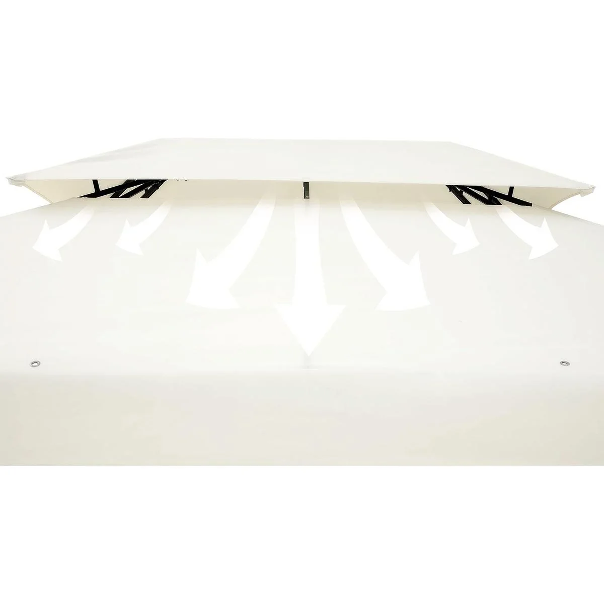 Pavillon/Gartenpavillon XXL - 3 x 4 x 2,6m - creme - 0