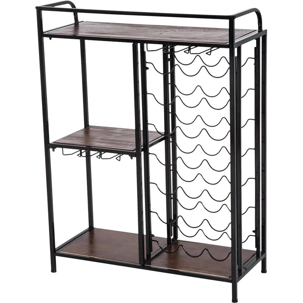 Weinregal Weinschrank Weinständer 21 Flaschen 3 Staufächer - 3