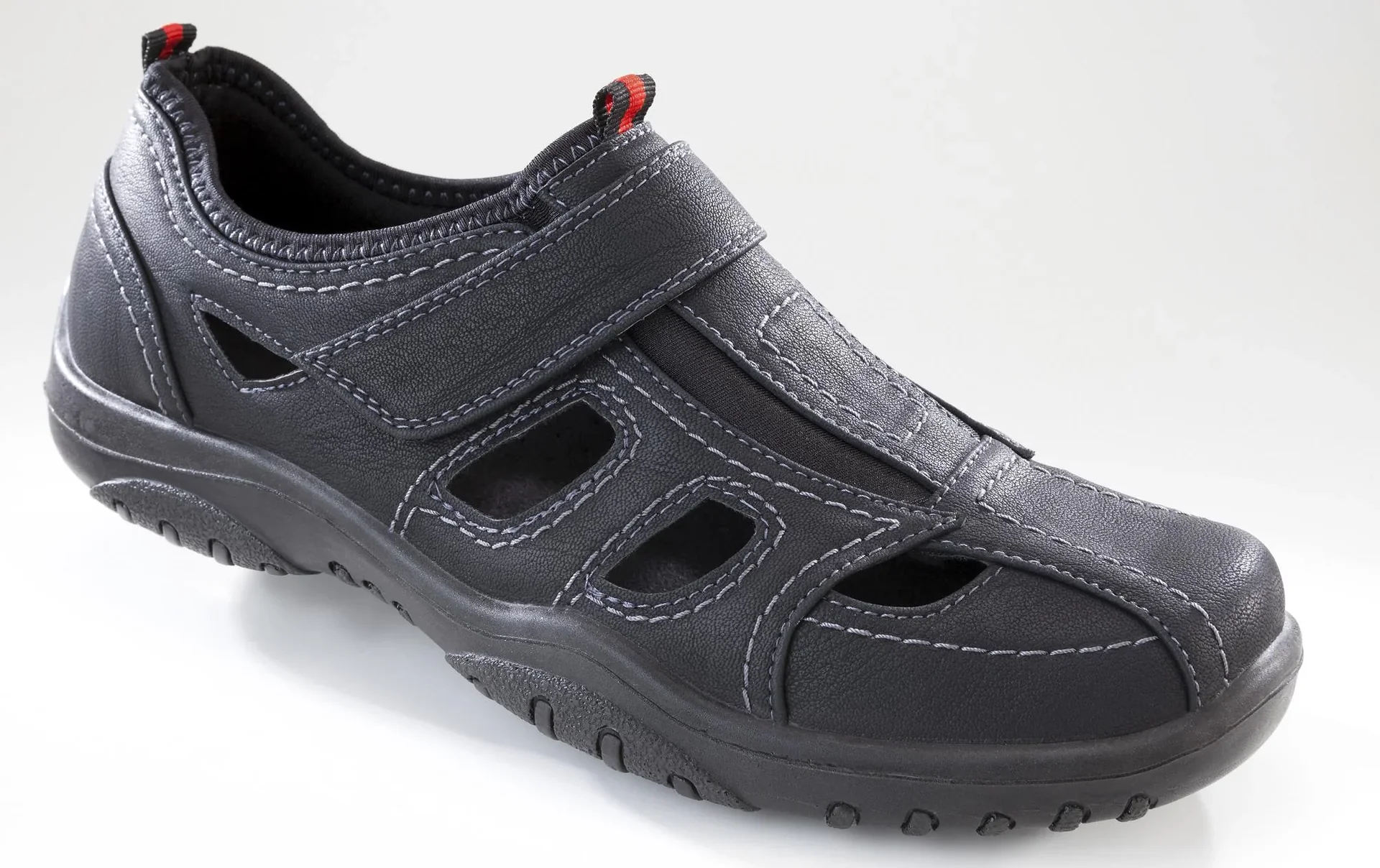 Slipper mit Klimazonen und Klettvschluss, Farbe schwarz, Gr.44 - 2