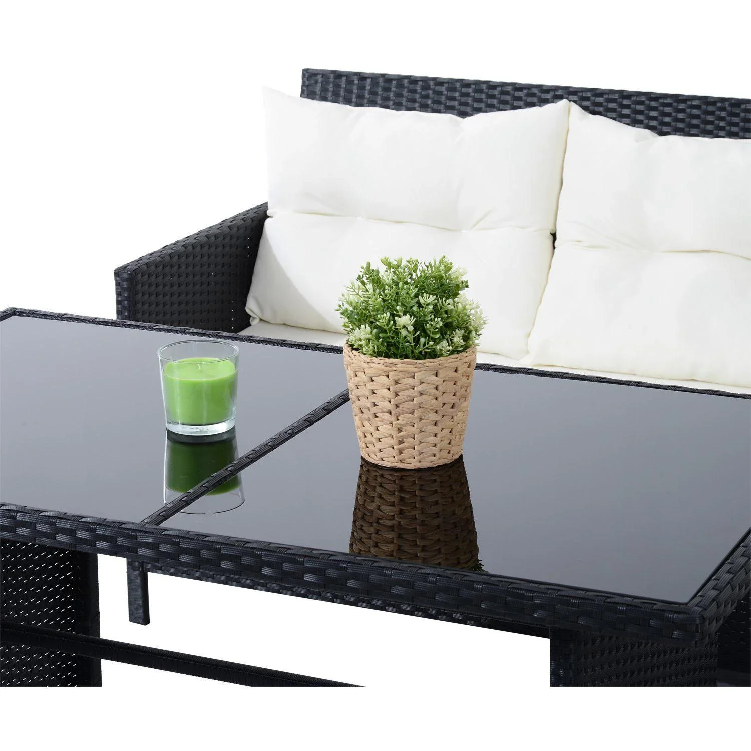 Polyrattan Sitzgruppe als 18-teiliges Set - 1