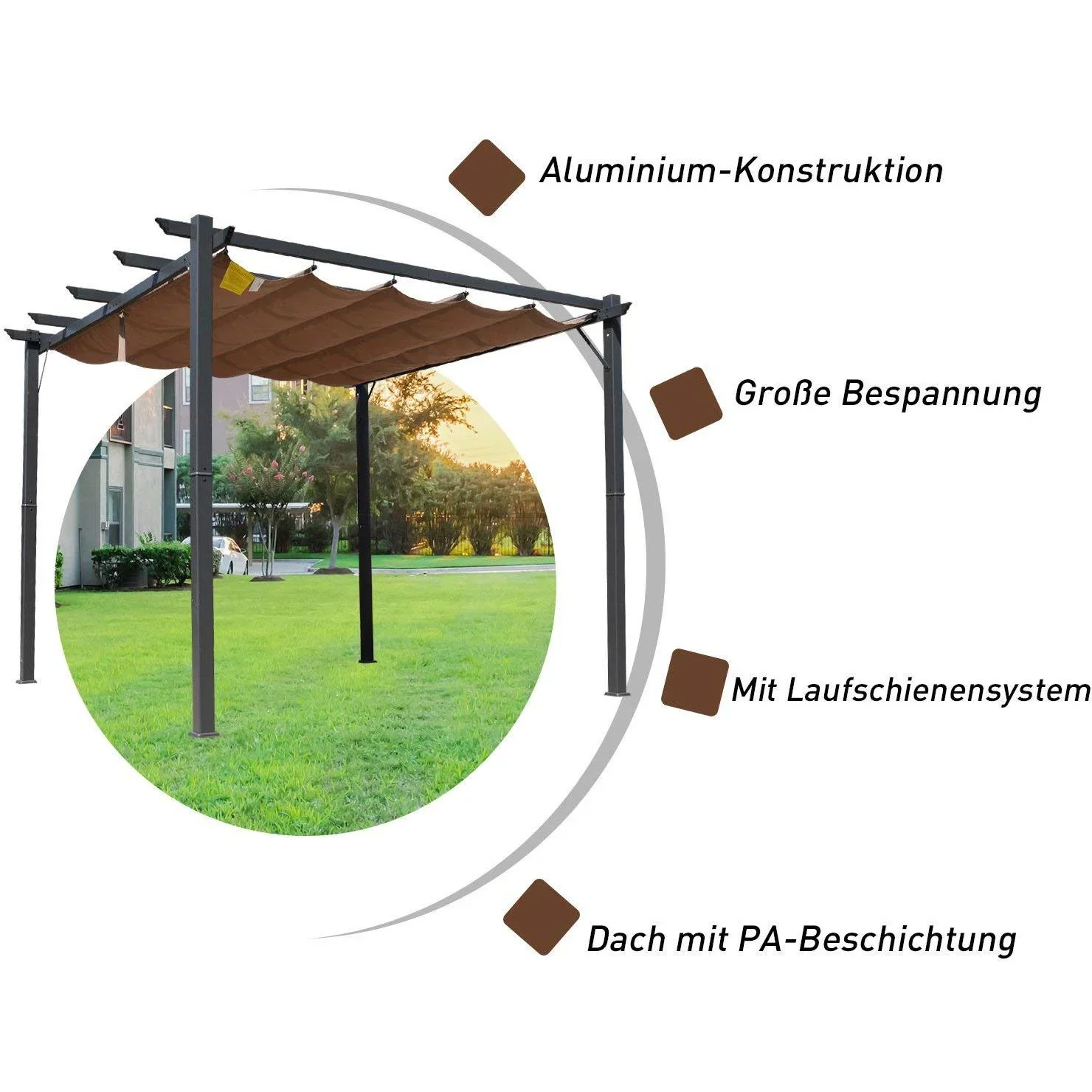Pergola mit Schiebedach - 0
