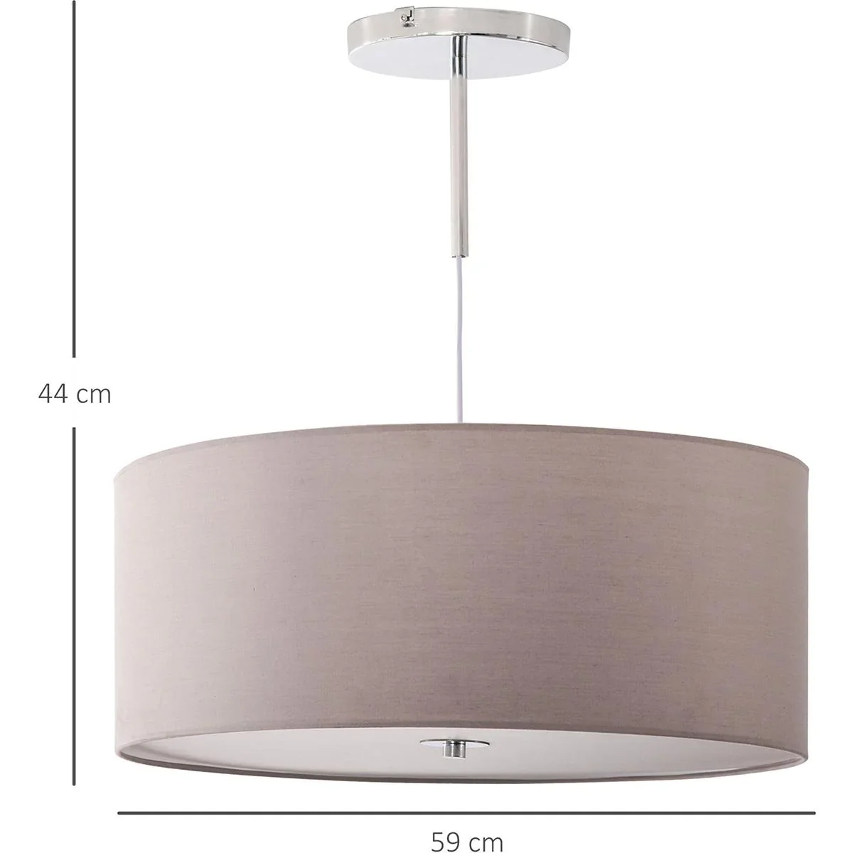 LED Deckenleuchte mit integriertem Dimmer Hellgrau+Silber+Weiß - 4
