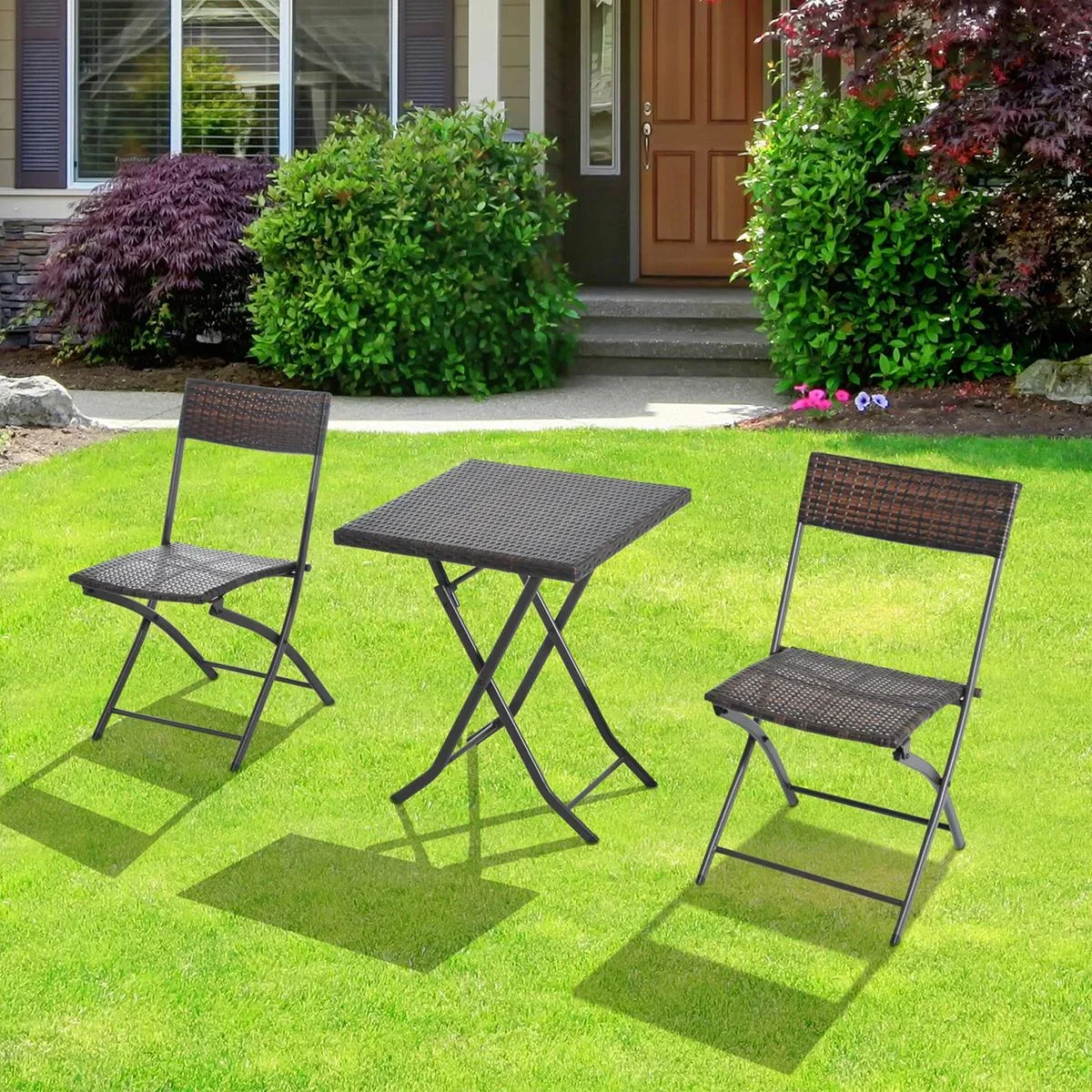 Balkonmöbel als 3-teiliges Set kaffeebraun - 4