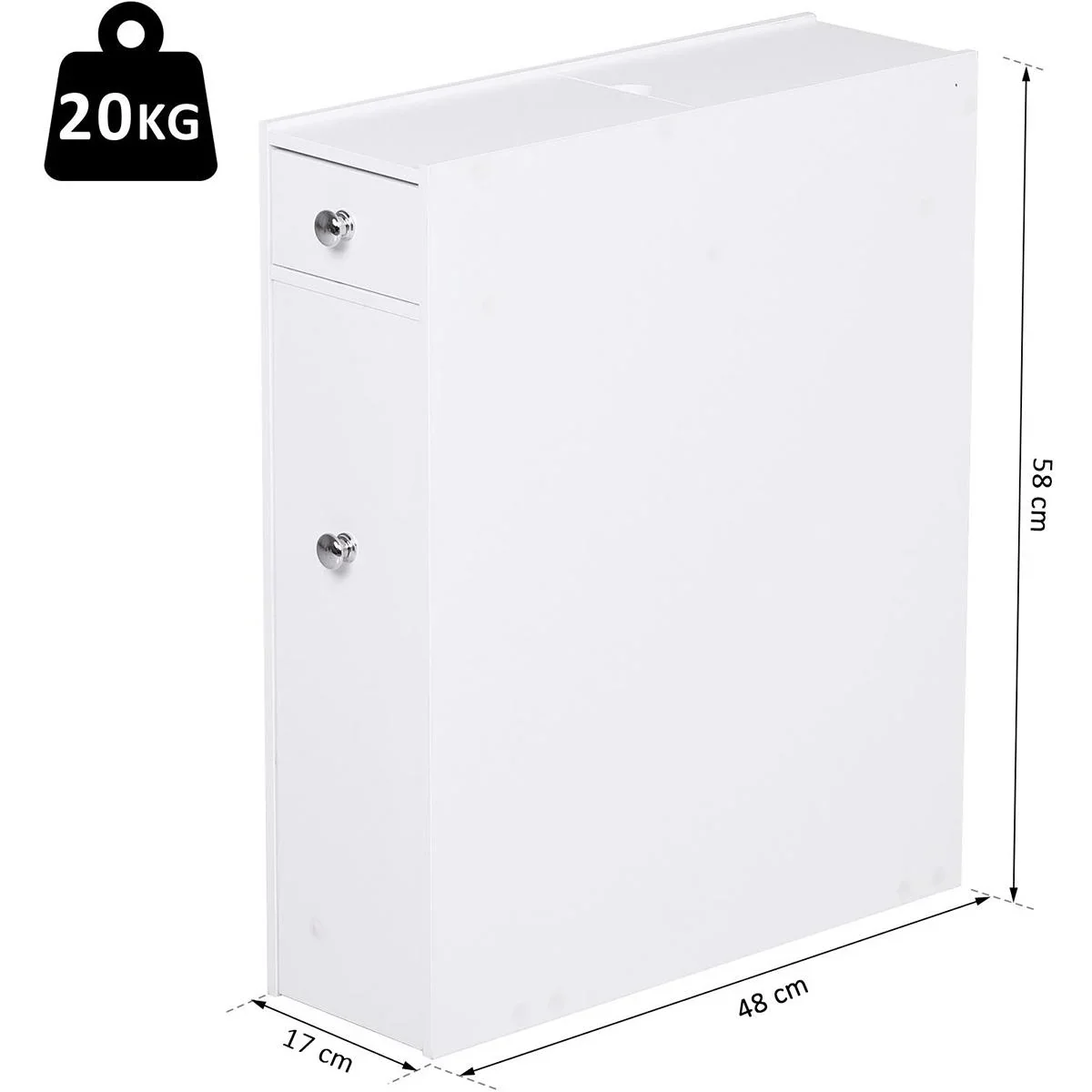 Schubladenschrank schmal weiß - 6