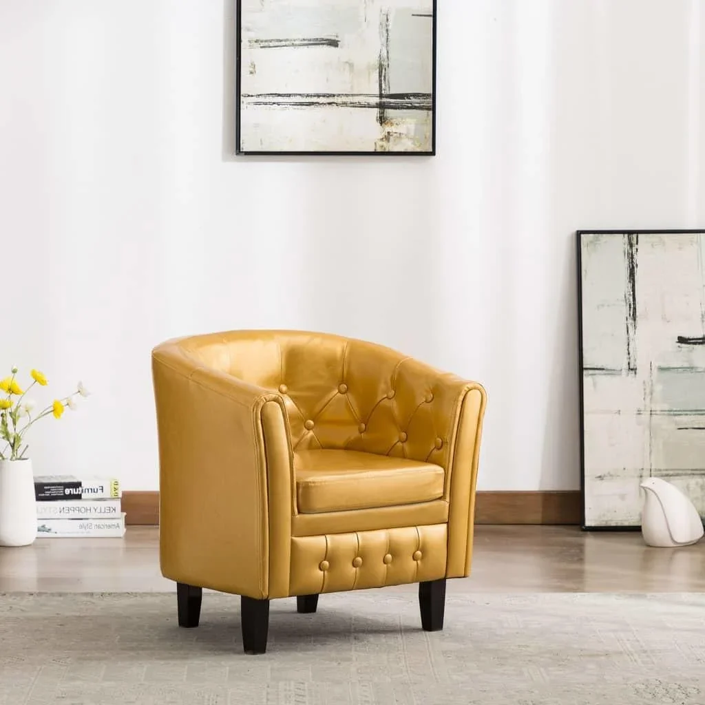Schalensitz Kunstleder gold - 1