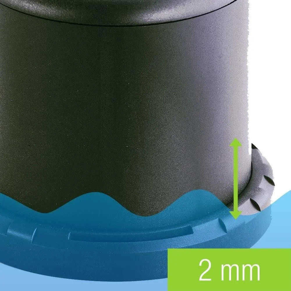 Flachwasser-Tauchpumpe E 160 NA, Ansaugung bis 3 mm, 90 Watt INCL-Gartenschlauch 15m, Düse, Armaturen und Hahn 1". - 4