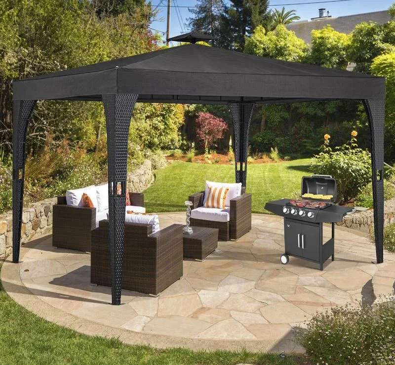 Pavillon anthrazit 3x4m geflochten - 3
