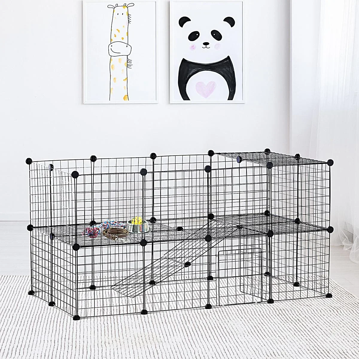 Laufgitter für kleine Haustiere schwarz - 0