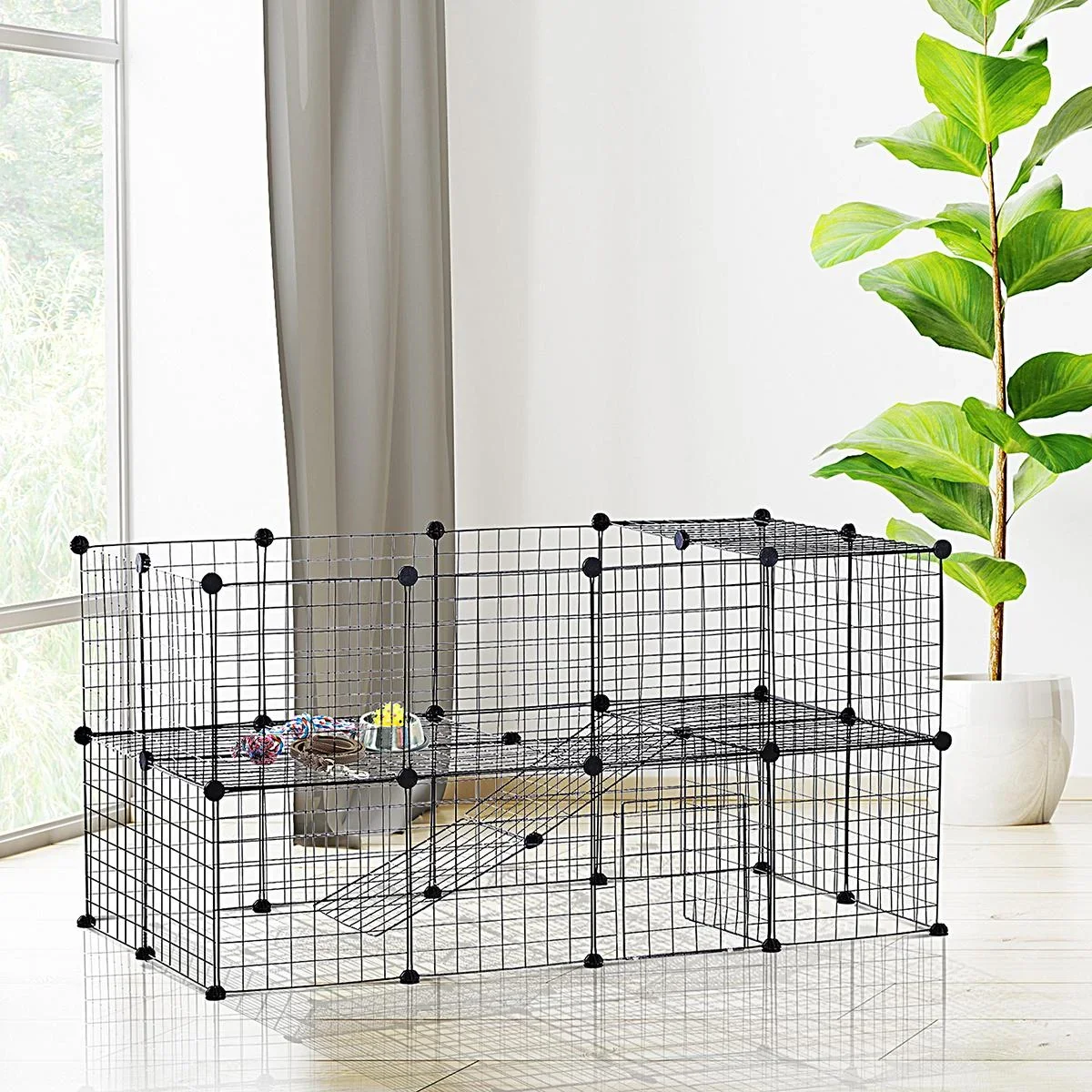 Laufgitter für kleine Haustiere schwarz - 6
