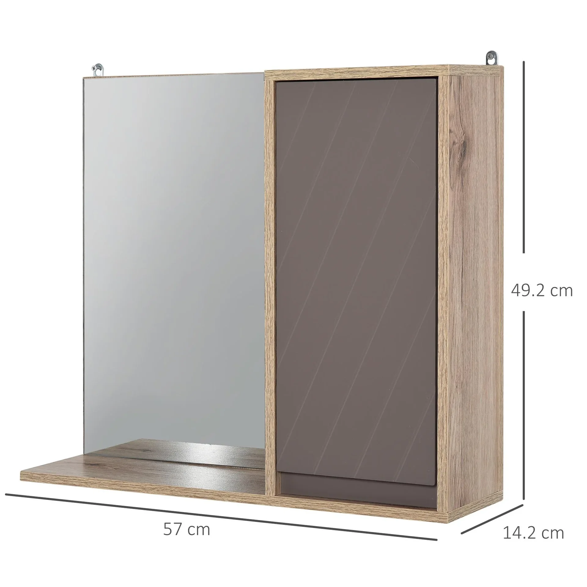 Badezimmer-Spiegelschrank, grau - 3