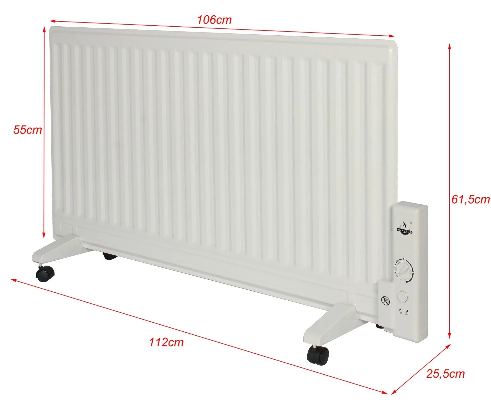 Öl Paneelheizer, weiß, 1000 W - 0