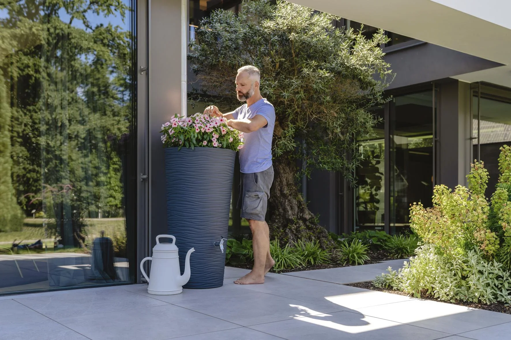 Regenspeicher / Regentonne NATURA 2in1 210 L, graphite grey - 4