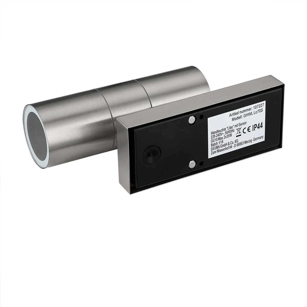 Wandleuchte Edelstahl flieder mit Sensor - 3