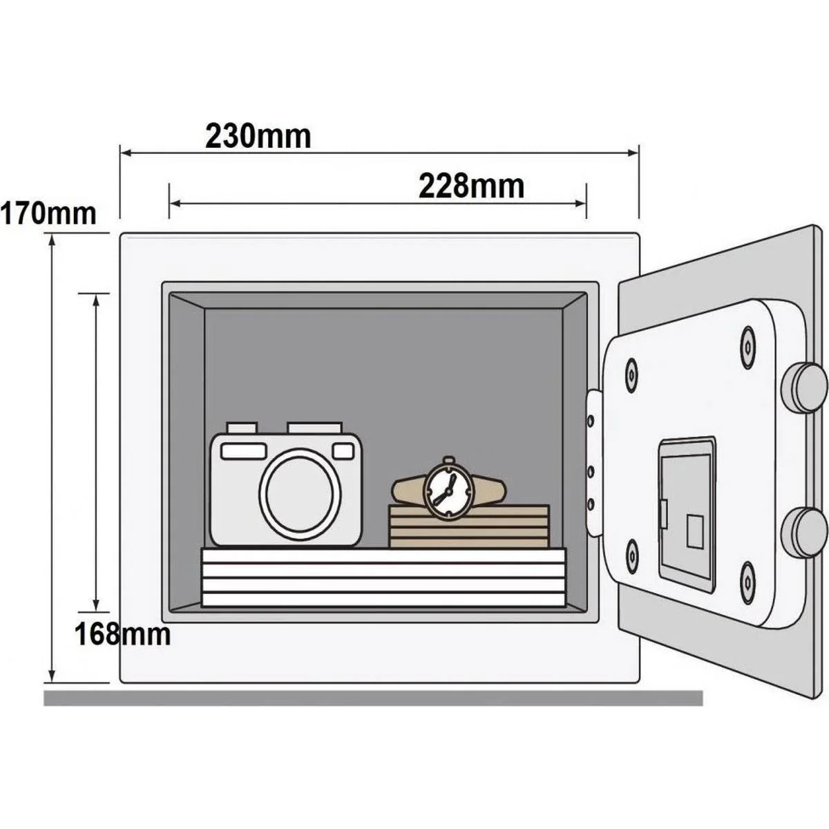 Safe - Elektronischer Safe - 31x20x20 cm - Schwarz - 5