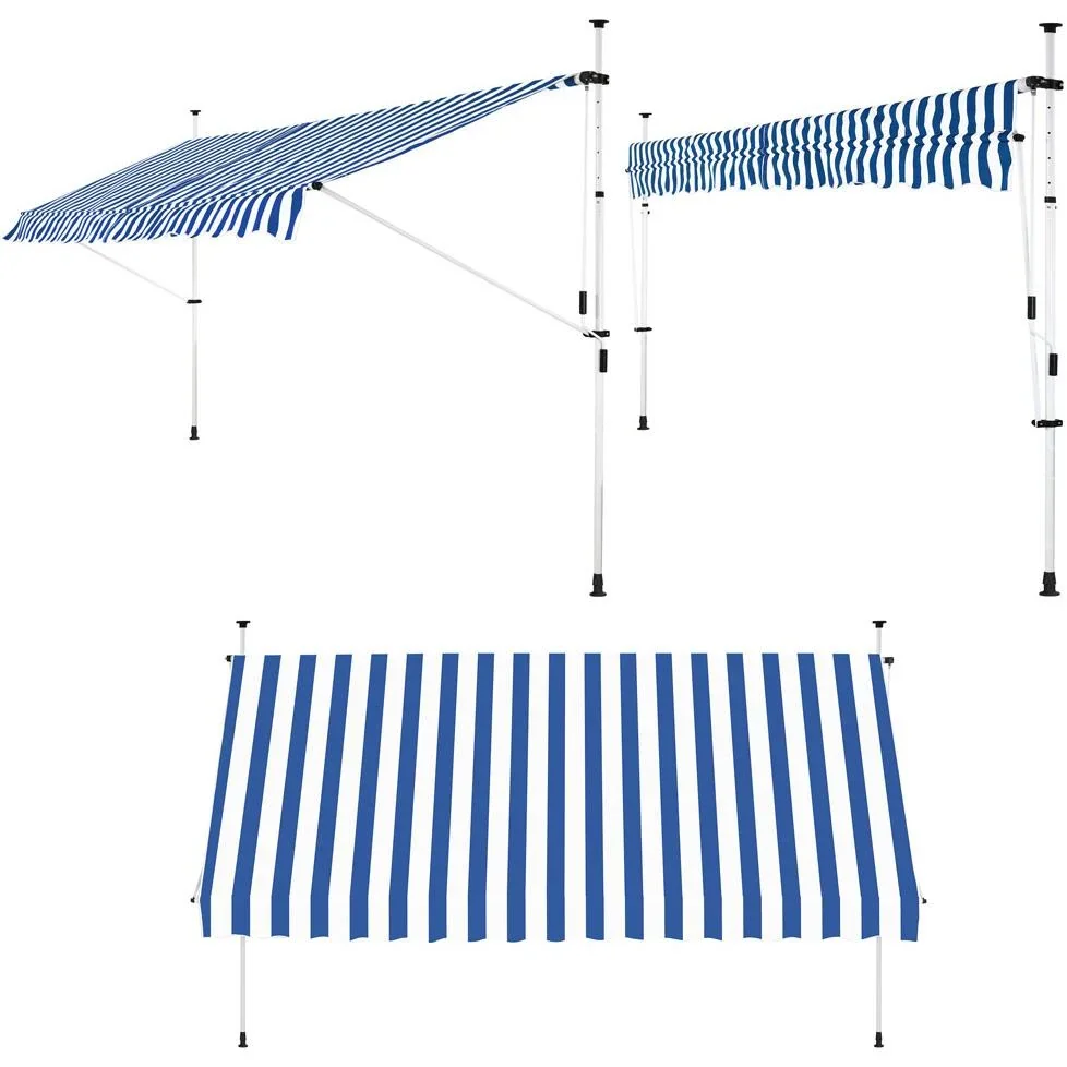 Klemmmarkise blau/weiß 350cm - 3