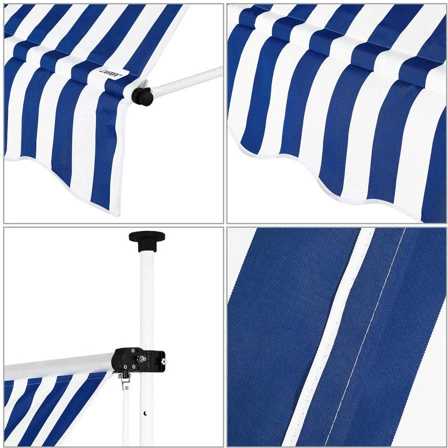 Klemmmarkise blau/weiß 350cm - 8