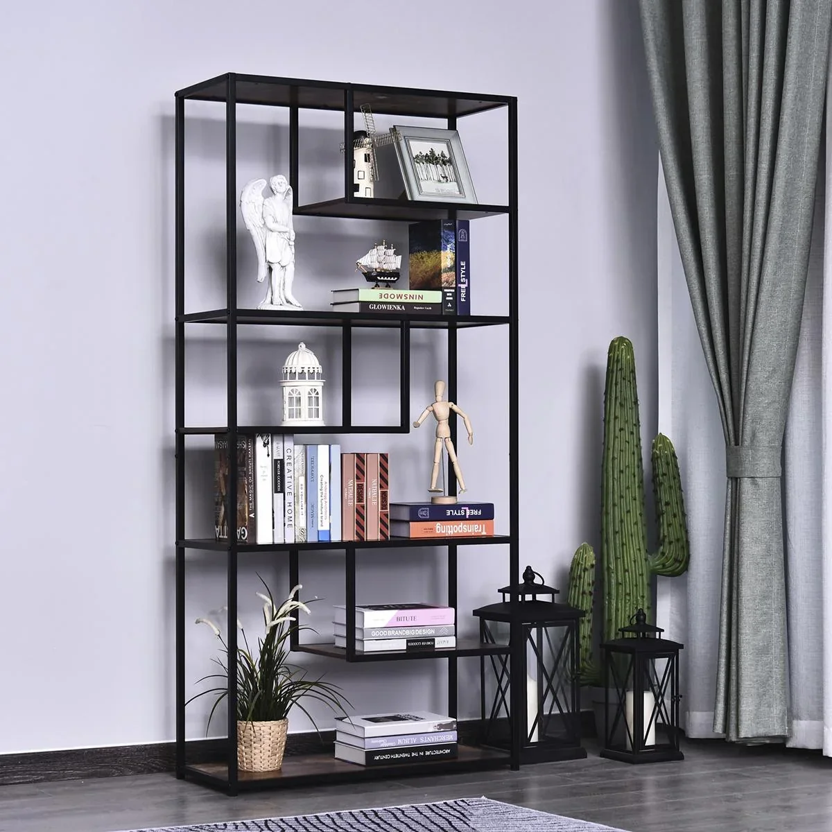 Bücherregal braun/schwarz - 2