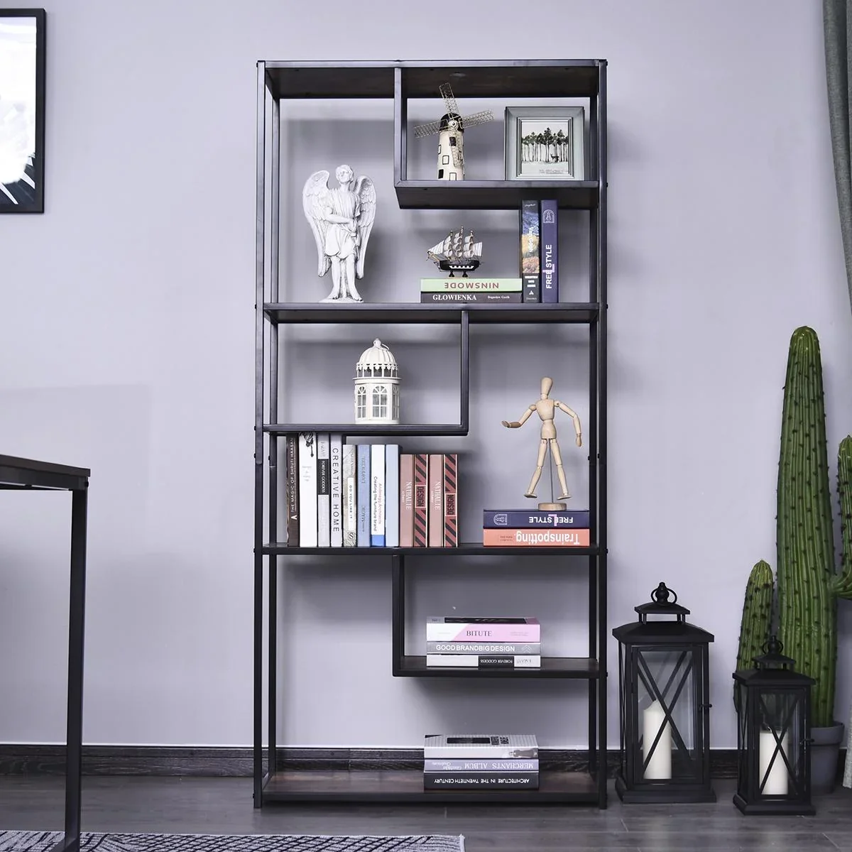 Bücherregal braun/schwarz - 3