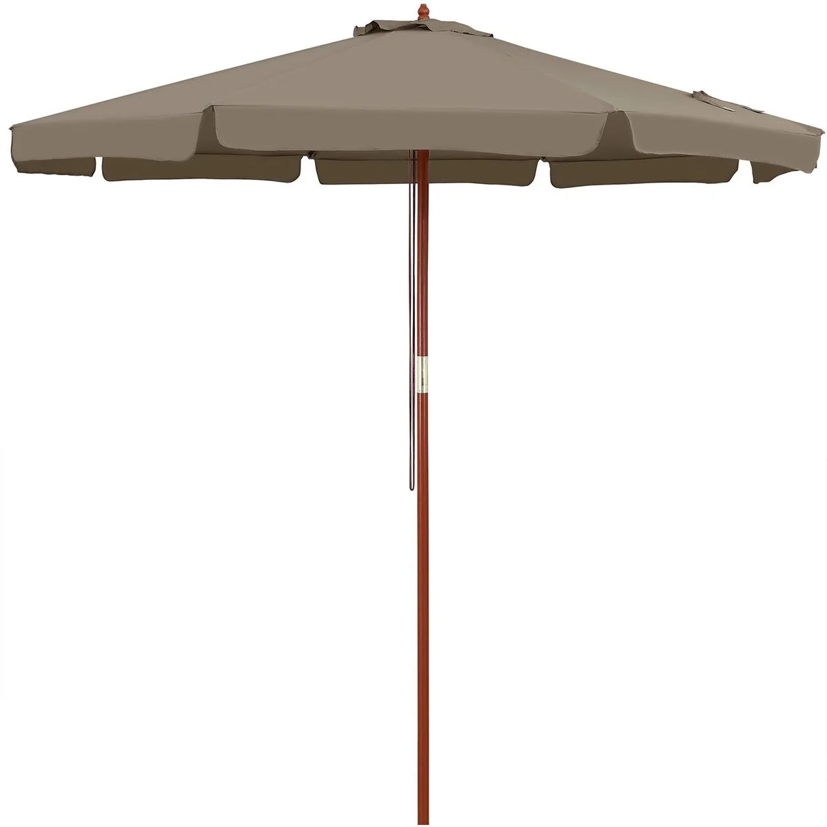 Sonnenschirm Taupe Holz 330cm UV-Schutz 50+ - 0