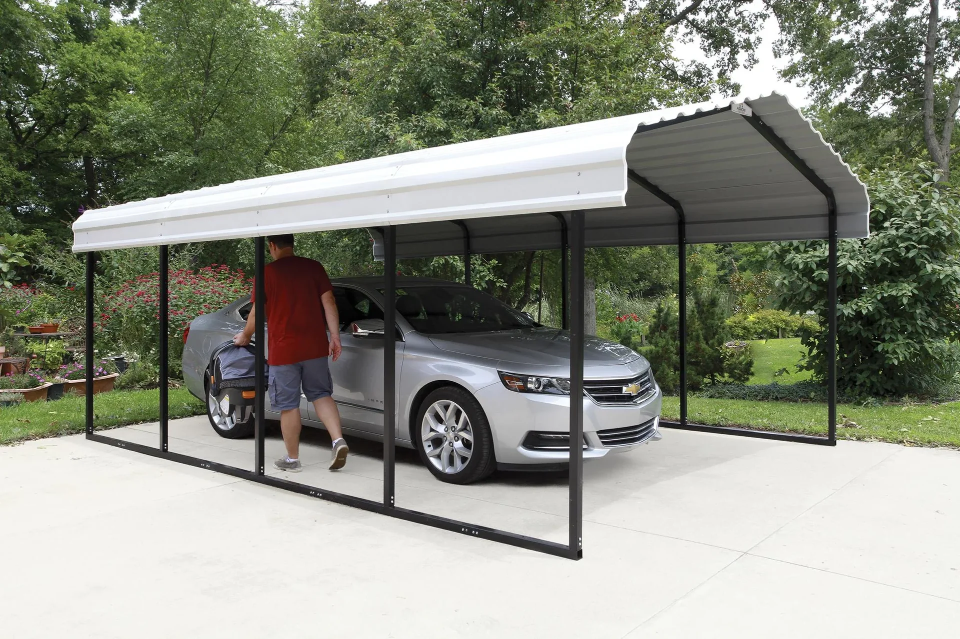 ShelterLogic Stahlcarport Neapel 370x610 cm beige/schwarz - 10