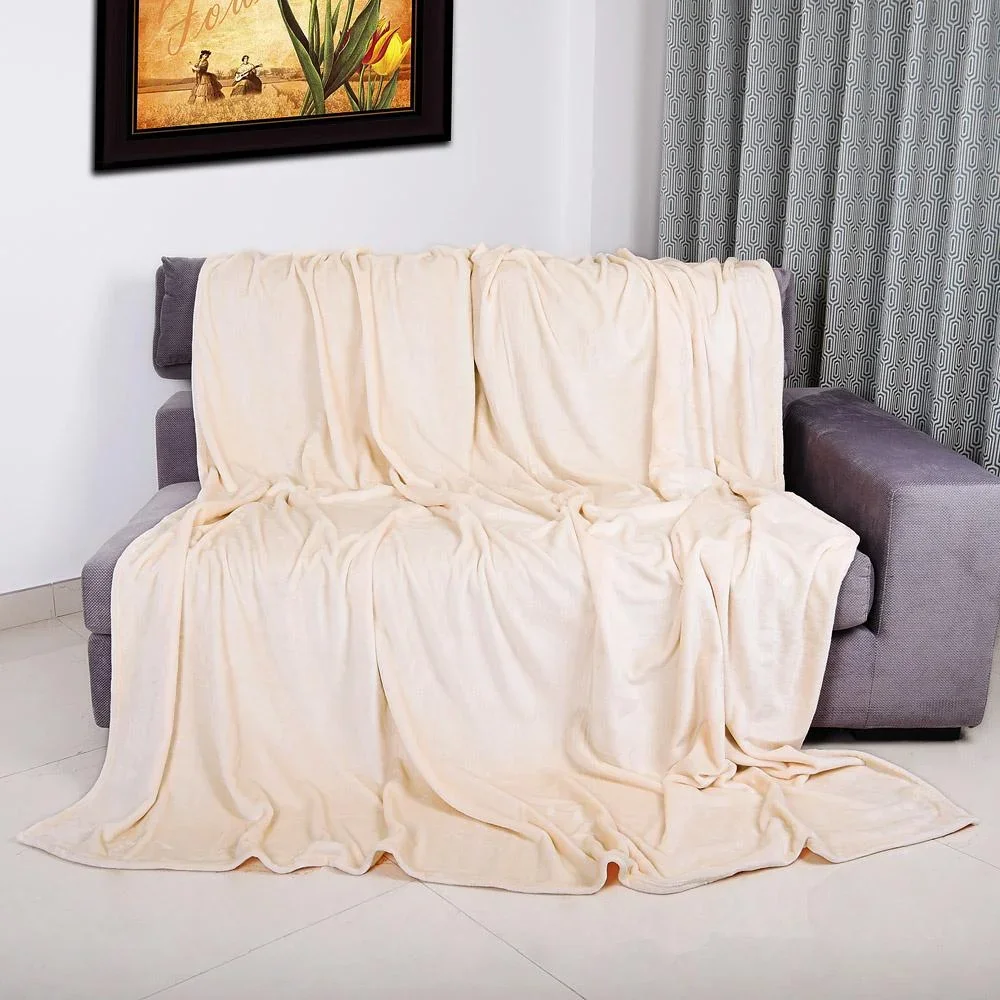 Mikrofaser-Decke 240x220cm - beige - 0
