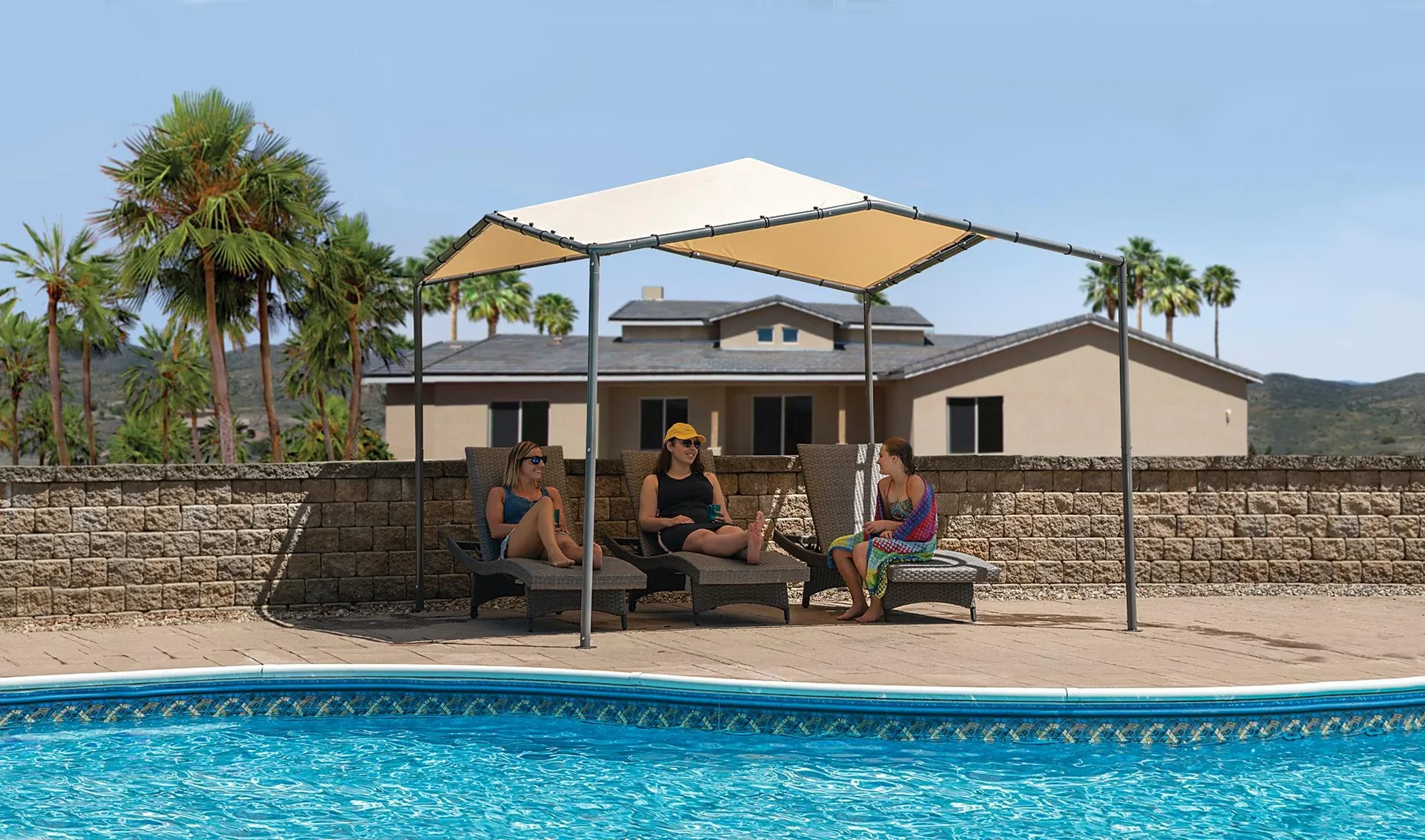 Pavillon Canopy Pacifica 317x317x271 cm Beige - 5
