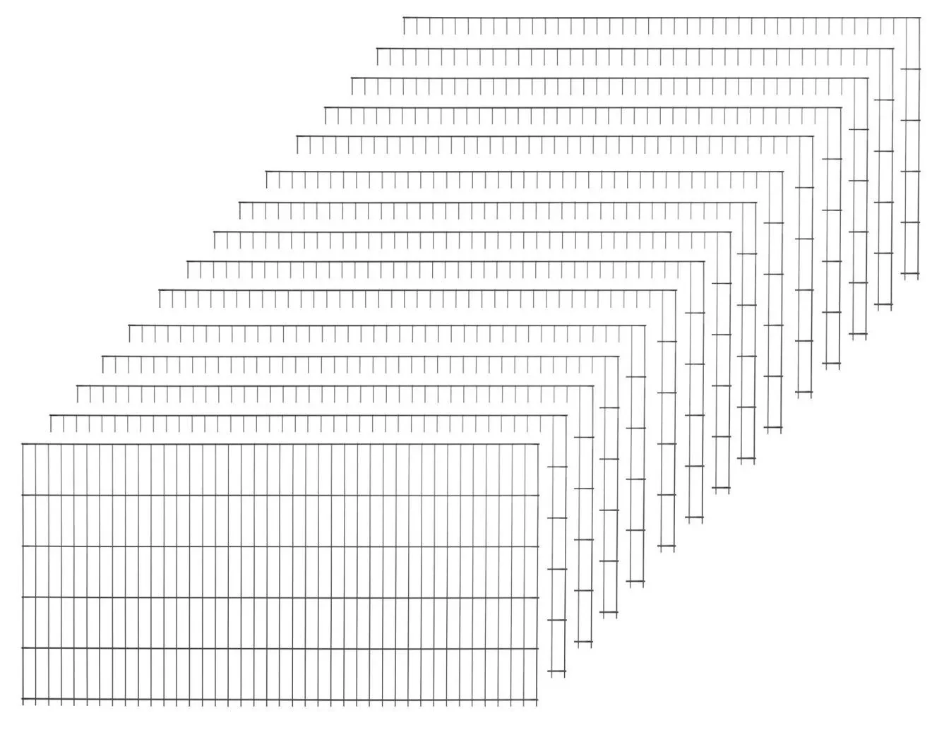 Stabmattenset anthrazit 15 Stück  a 75cm x 200cm - 0