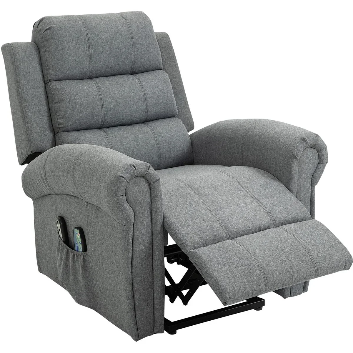 Massagesessel Massagestuhl Aufstehfunktion Wärmefunktion Fernbedienung Leinen 98 x 96 x 105 cm - 1