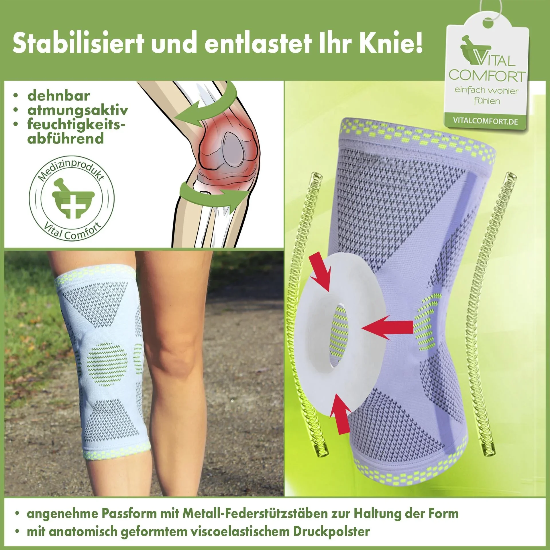 Kniebandage PatellaTec, Größe XL - 2