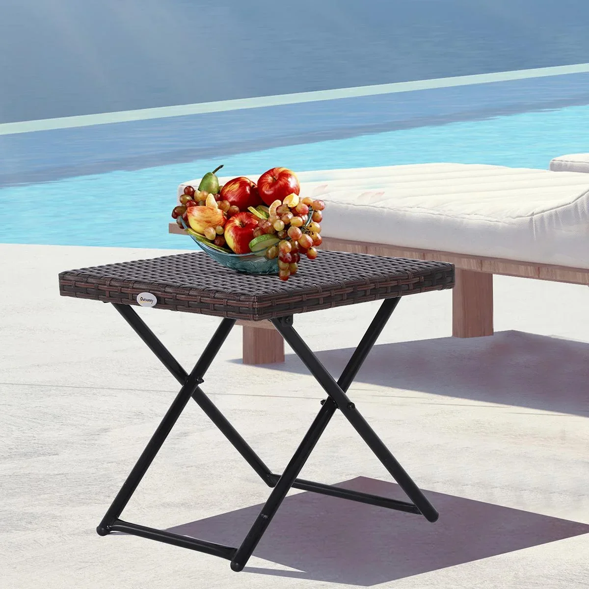 Polyrattan Gartentisch klappbar braun - 3