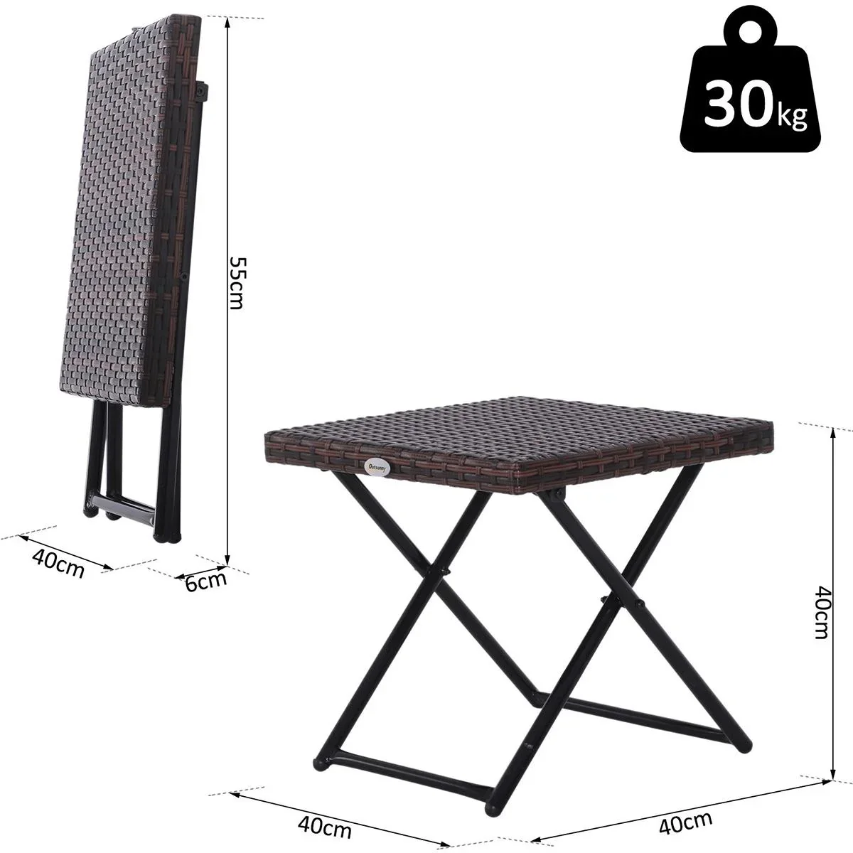 Polyrattan Gartentisch klappbar braun - 4