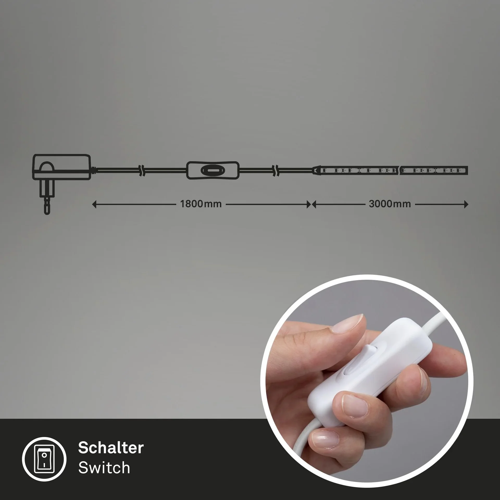 LED-Band, 3 m, weiß, 90 LEDs, 3.000 K, 10 Watt - 1