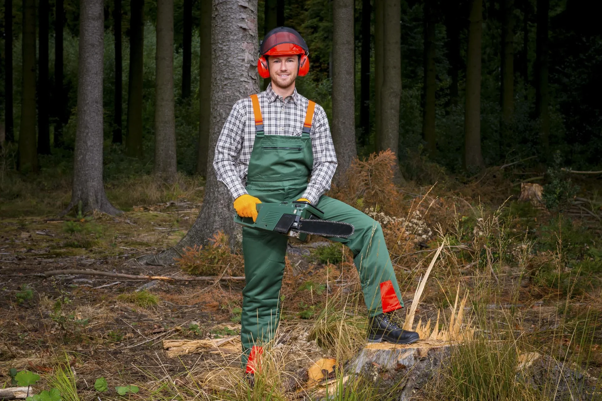 Schnittschutz Sicherheits Starter Set: Hose Gr.60, Helm, Handschuhe - 4