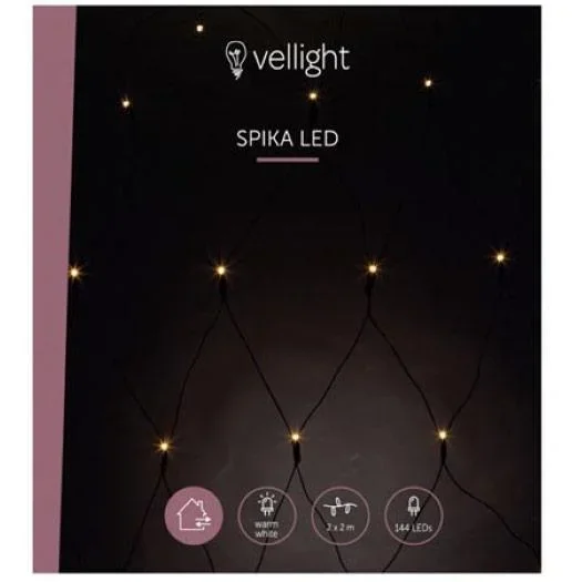 Vellight Weihnachtsbeleuchtung - 2 x 2 M - 144 LEDs - Warmweiß - Innen & Außen - 3