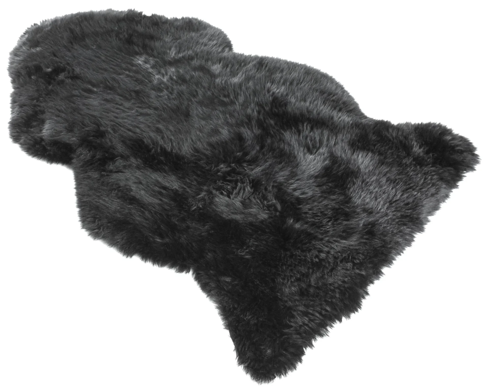 Lammfell in Tierform Beal, schwarz, 100-105 cm lang - 0