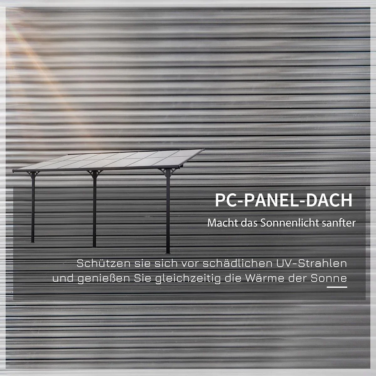 Pergola Pavillon 4 x 3 m Gartenpavillon Überdachung Zelt 225-270 cm höhenverstellbar Sonnenschutz Terrassendach Anbaupa - 0