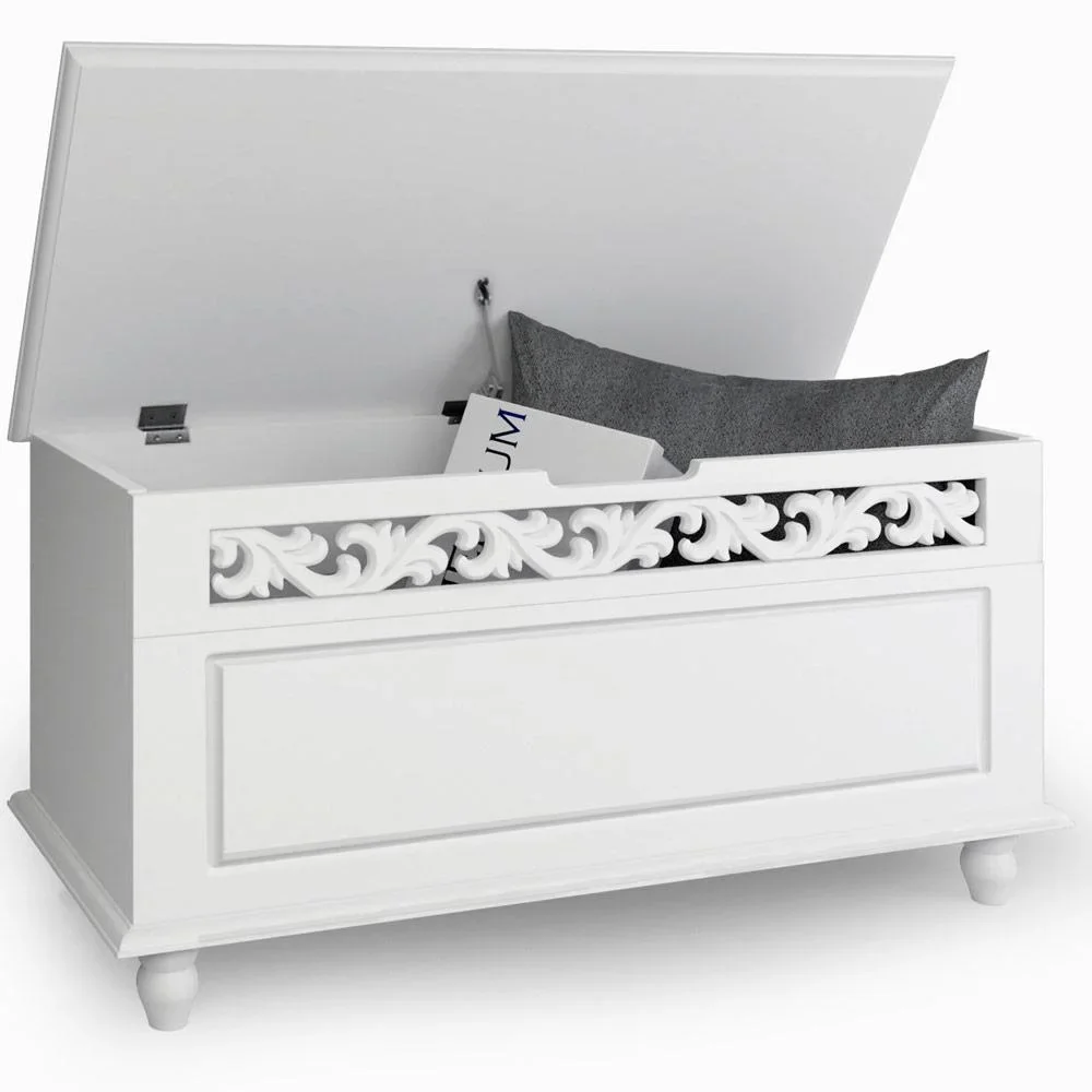 Holzlagerbox mit Scharnierdeckel - 80 x 40 x 48cm - max. 100 kg - 1