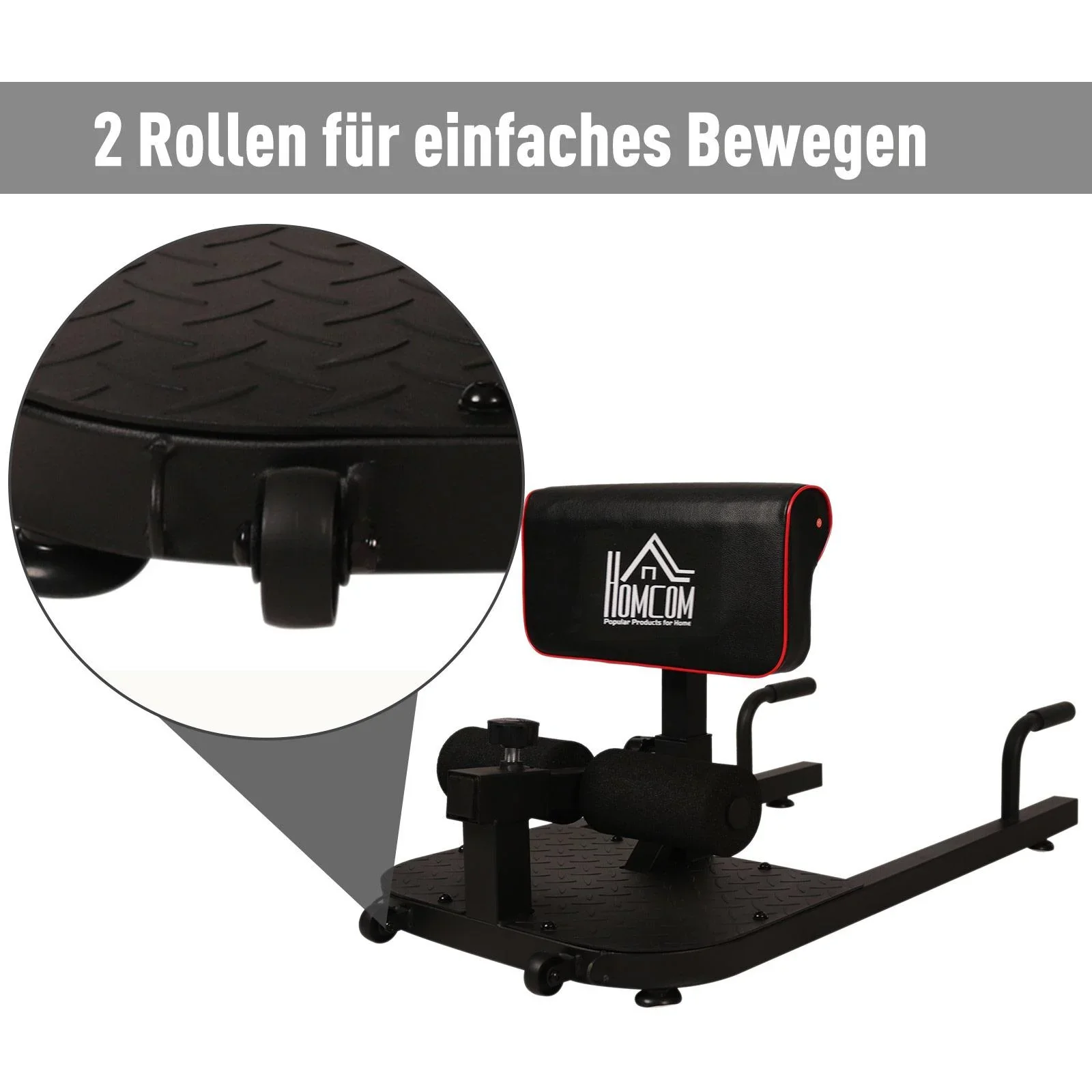 Kniebeugentrainer Beintrainer 3 in 1 Trainer verstellbar rollbar bis 120 kg Schwarz - 7
