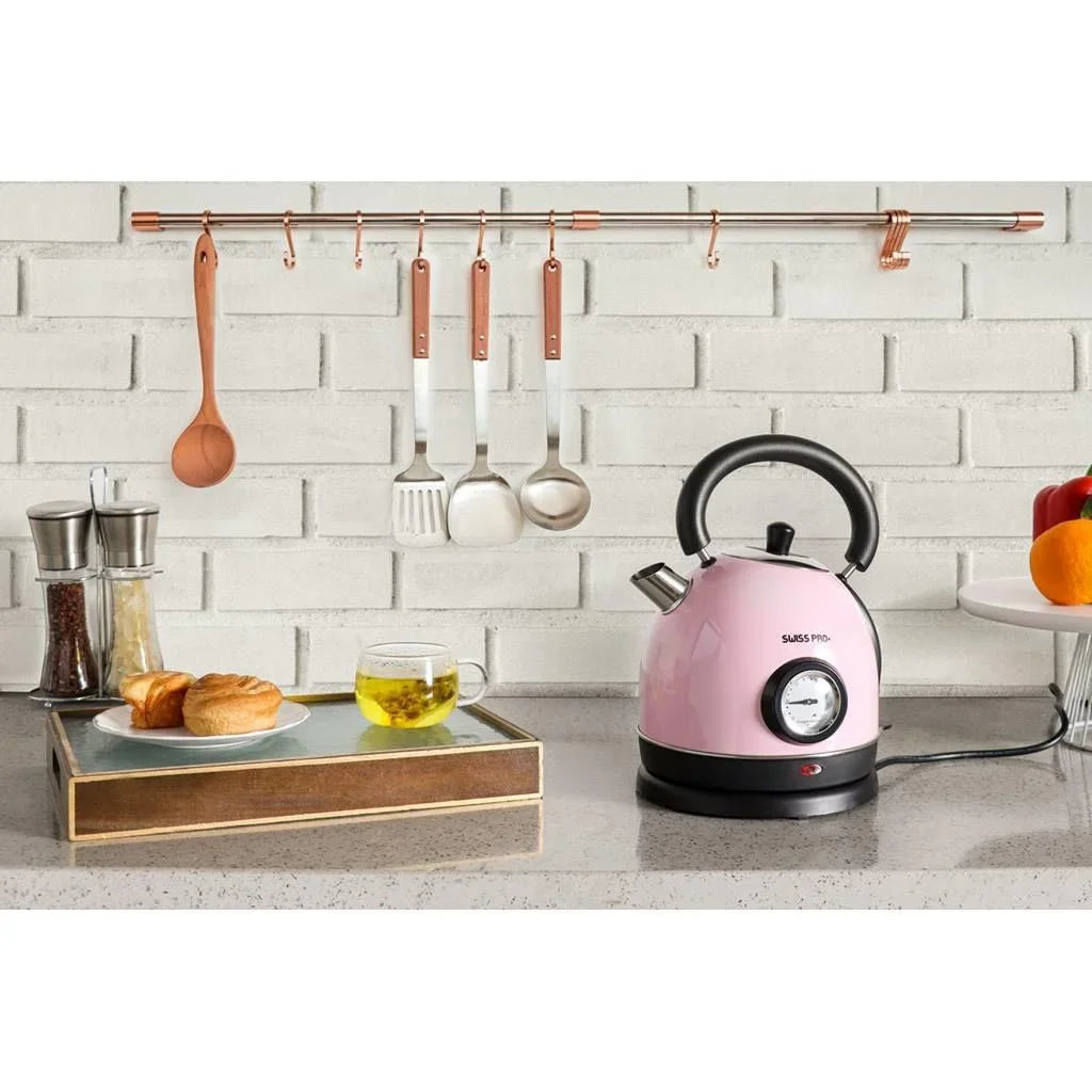 Retro-Wasserkocher - 2200W - 1,8L - Rosa - 5