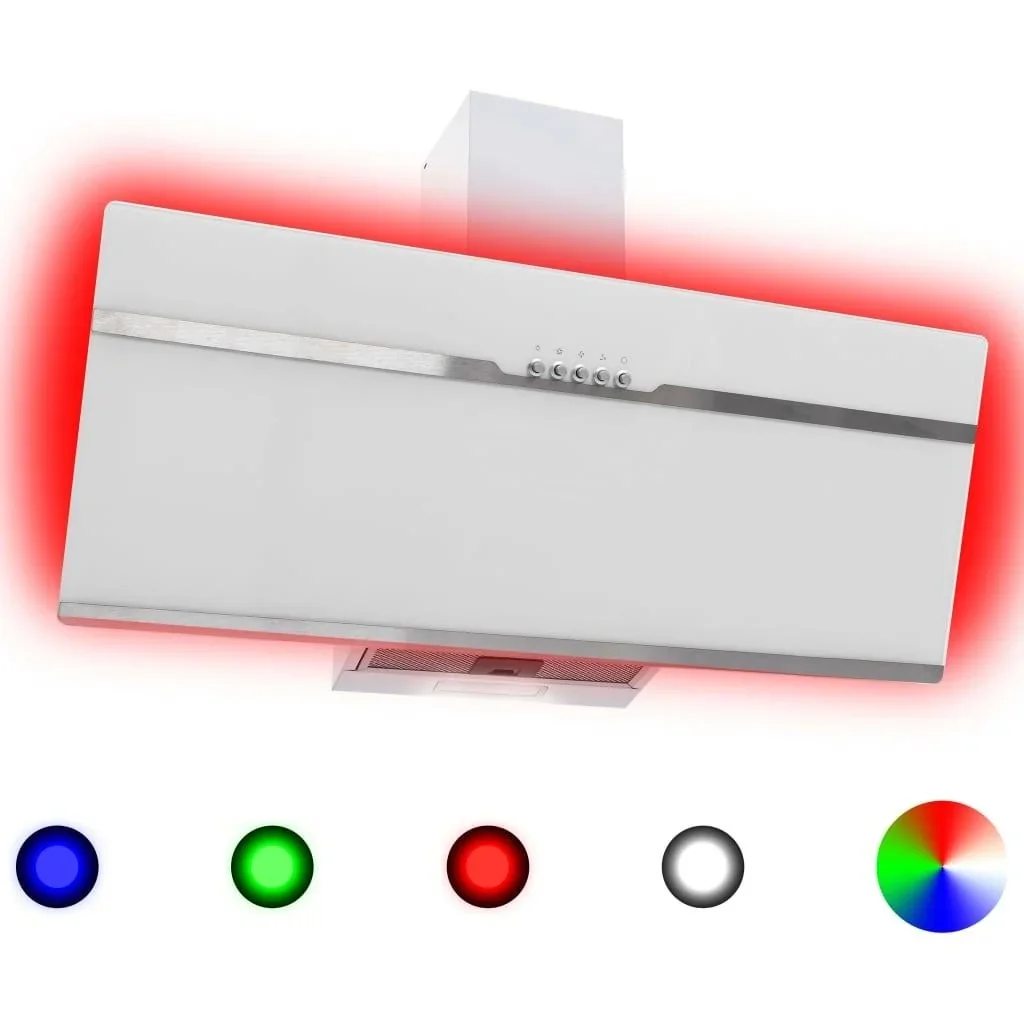 RGB-LED-Wandhaube 90 cm aus Edelstahl und gehärtetem Glas - 0