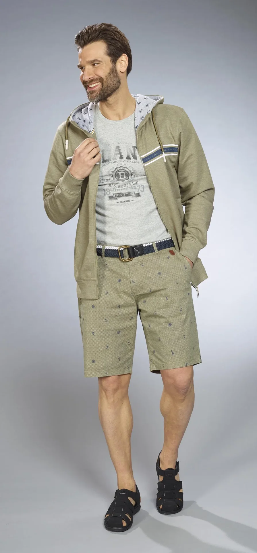 Shorts mit Maritimem Print, Farbe khaki, Gr.M - 7