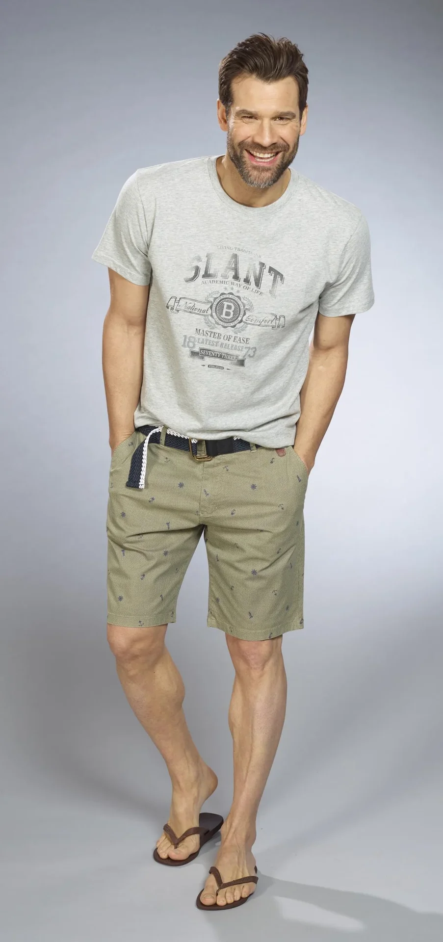 Shorts mit Maritimem Print, Farbe khaki, Gr.M - 11