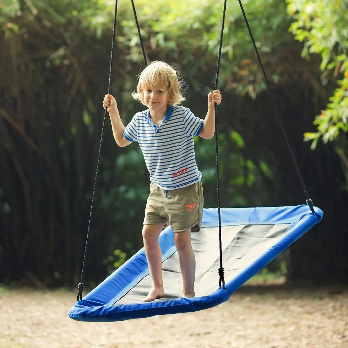 Nestschaukel für Kinder blau, schwarz - 2