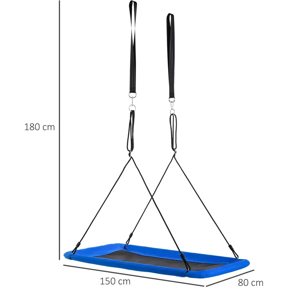 Nestschaukel für Kinder blau, schwarz - 4