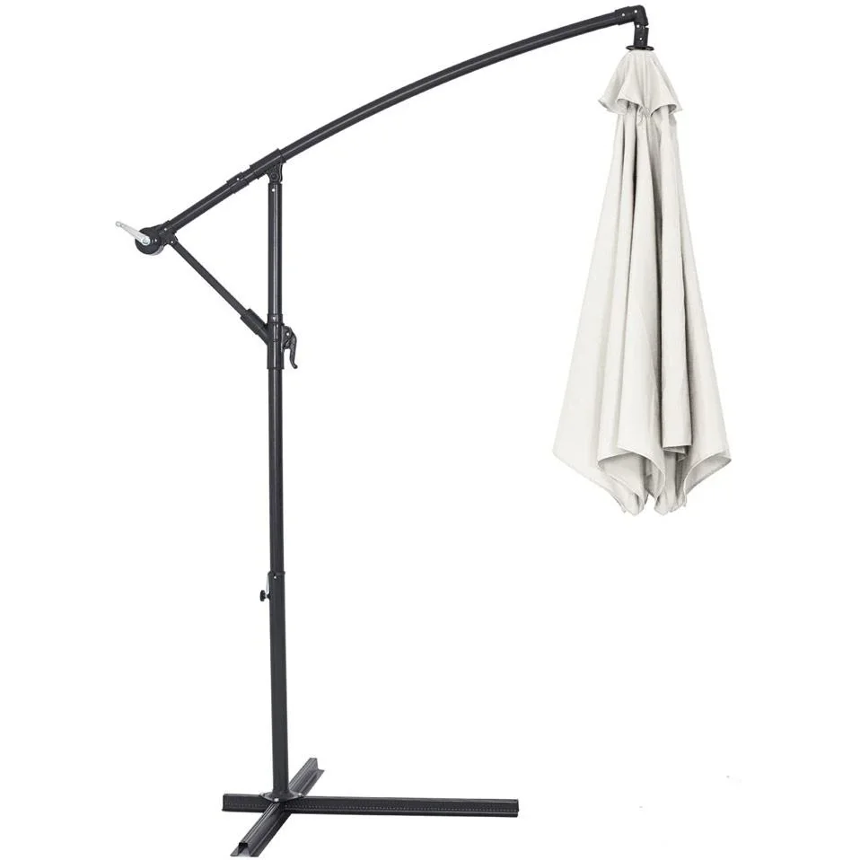 Sonnenschirm faltbarer Aluminium Creme mit Kurbel Ø 300 cm - 4