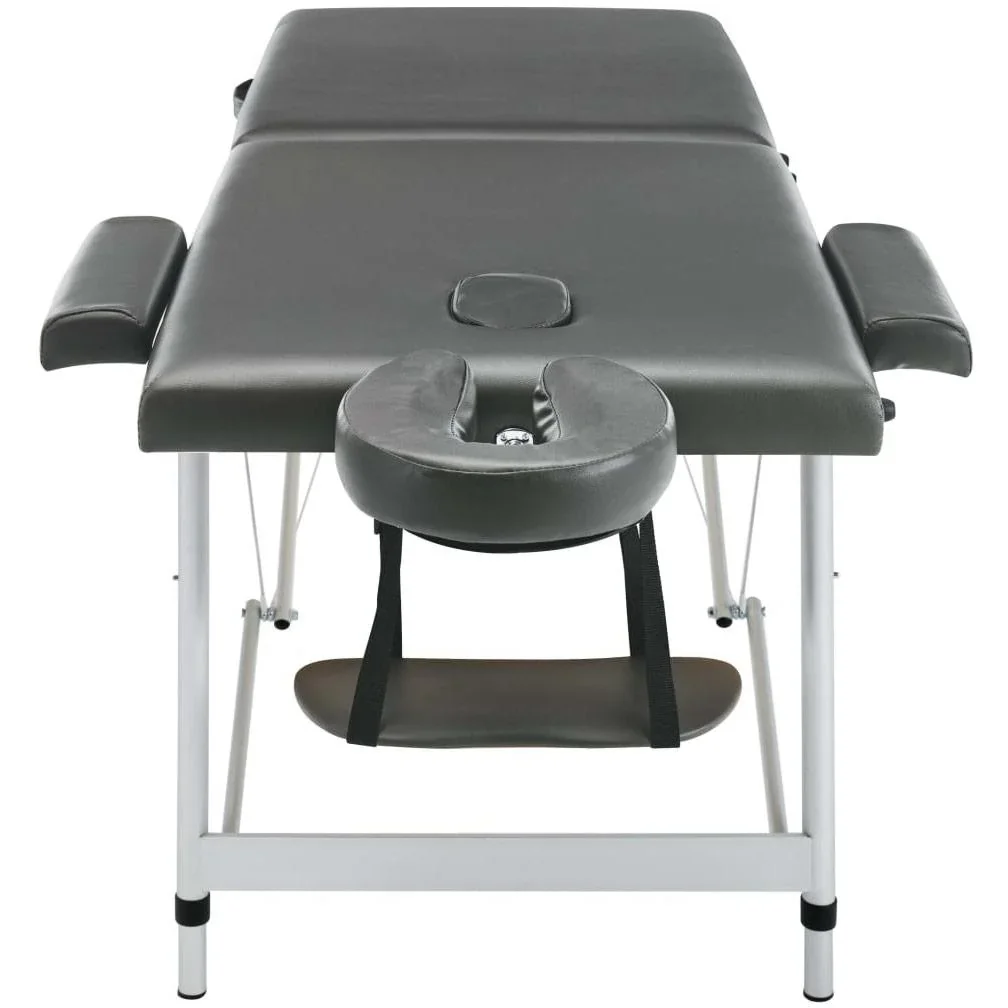 Massageliege 2 Zonen 186x68 cm Aluminiumrahmen anthrazit - 1